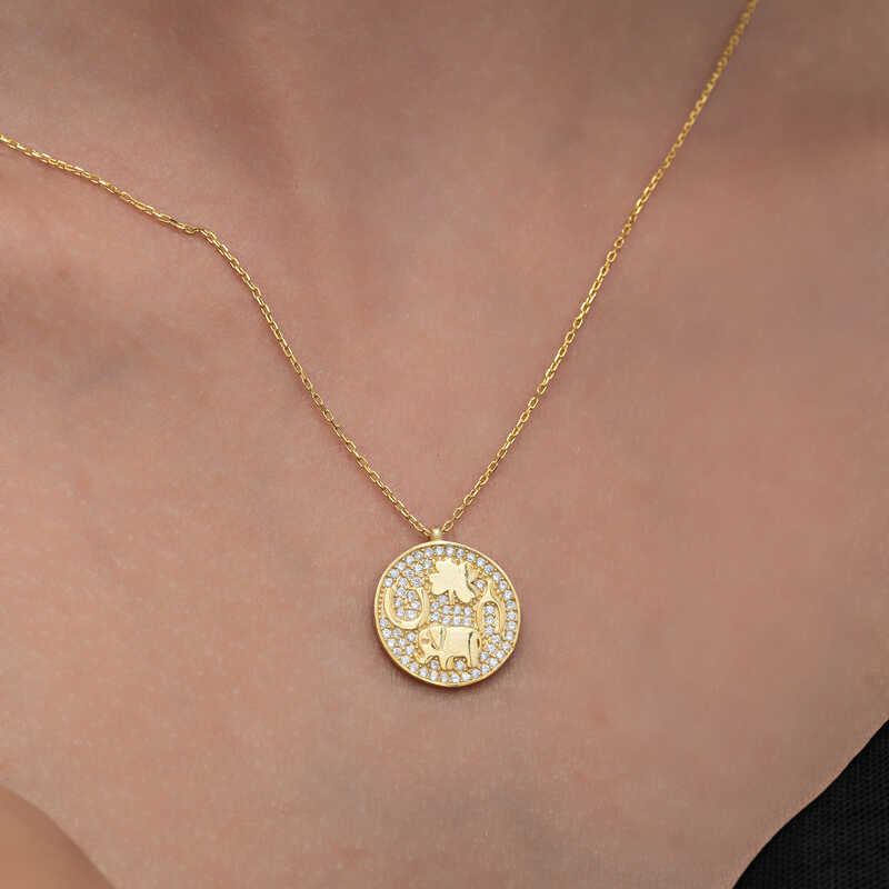 Silver Gold Elephant Motif Lucky Women’s Necklace
