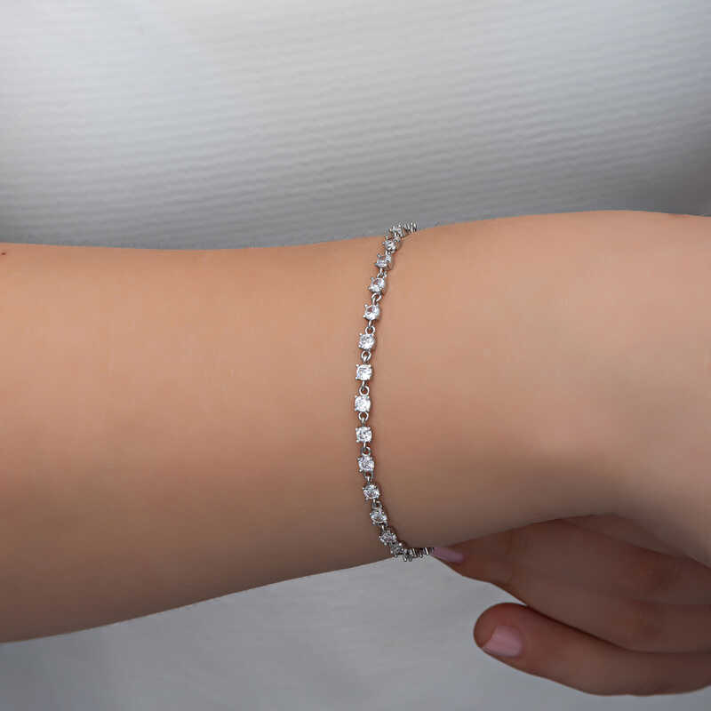 Silver Zircon Stone Women’s Bracelet