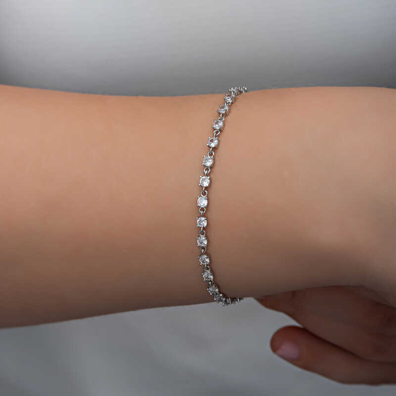 Silver Zircon Stone Women’s Bracelet