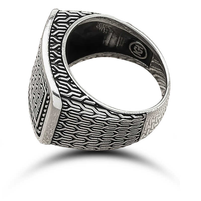 Silver Patterned Men’s Ring