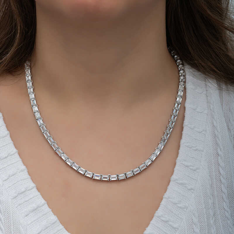 Silver White Stone Waterway Women’s Necklace
