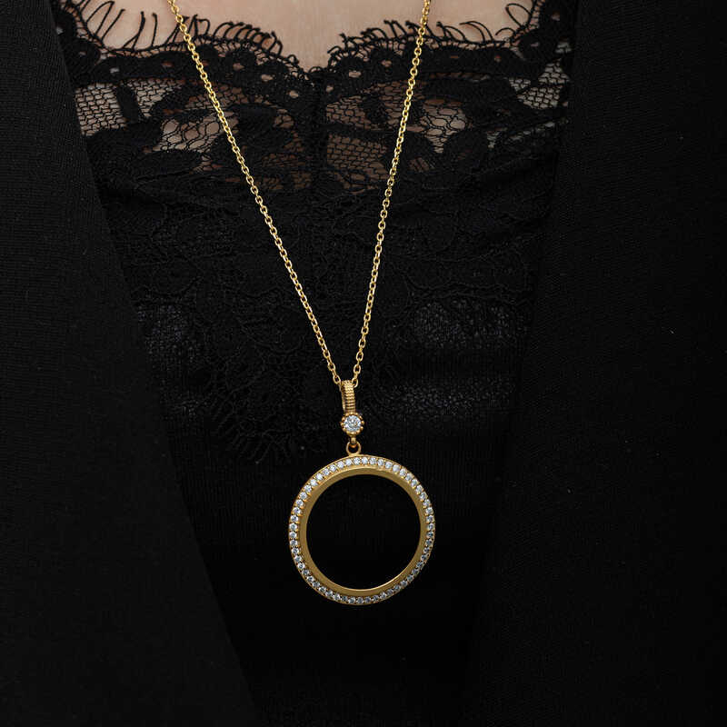 Silver Gold Plated Round Half Gold Wearable Women’s Necklace