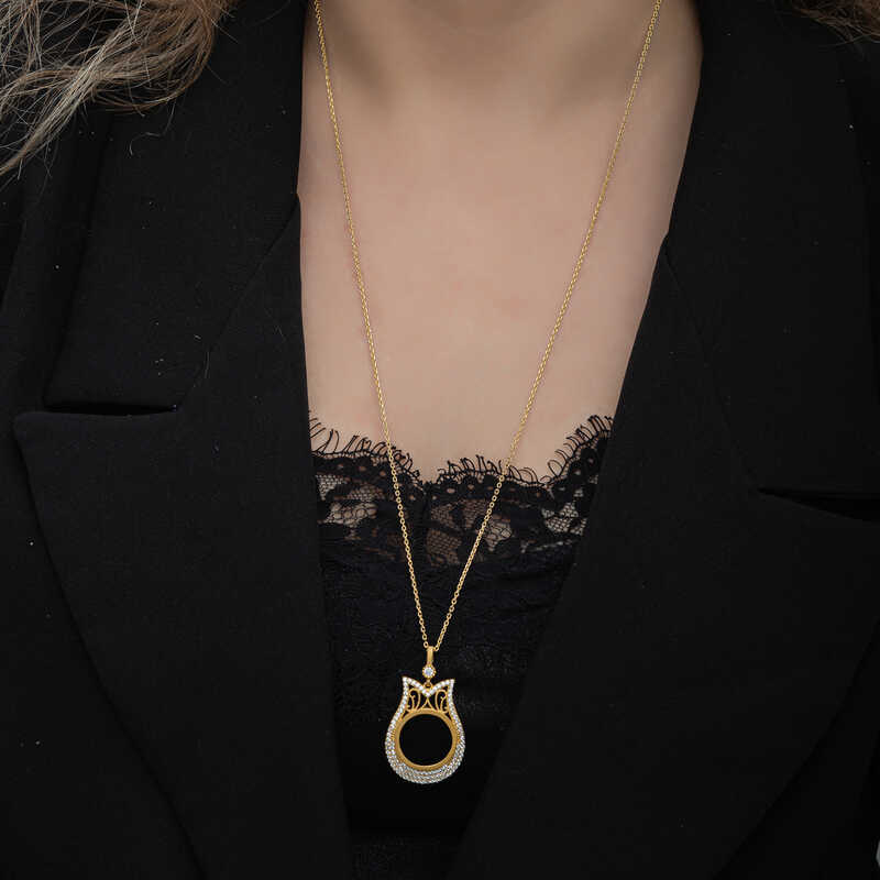 Silver Gold Plated Quarter Gold Necklace for Women