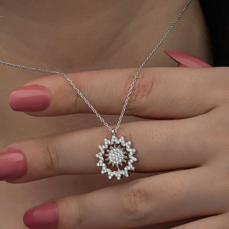 Silver Sun Women’s Necklace