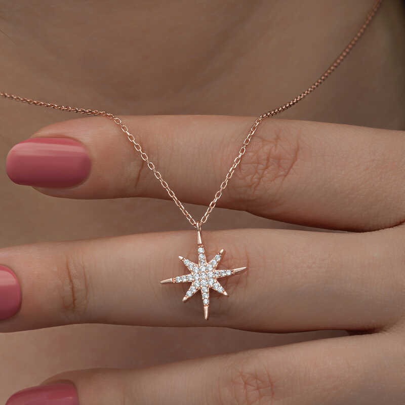 Silver Rose North Star Women’s Necklace