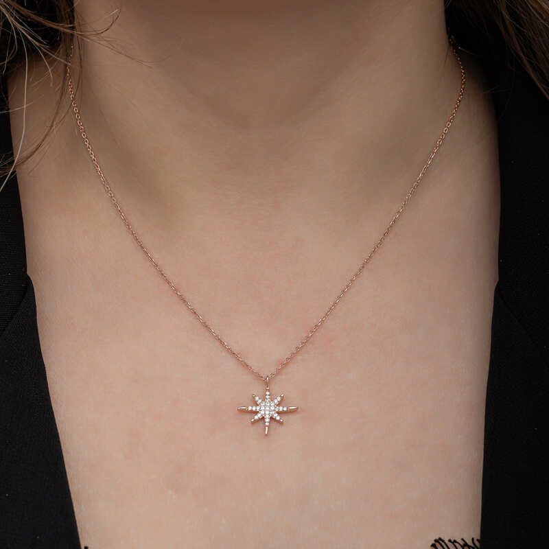 Silver Rose North Star Women’s Necklace