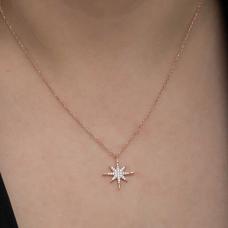 Silver Rose North Star Women’s Necklace