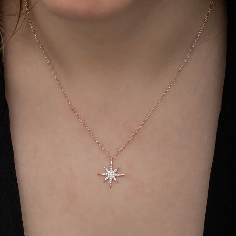 Silver Rose North Star Women’s Necklace
