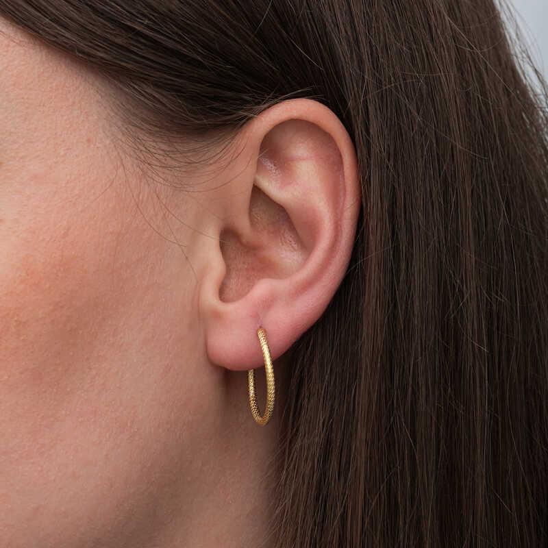 Silver Gold Pencil Hoop Women’s Earrings