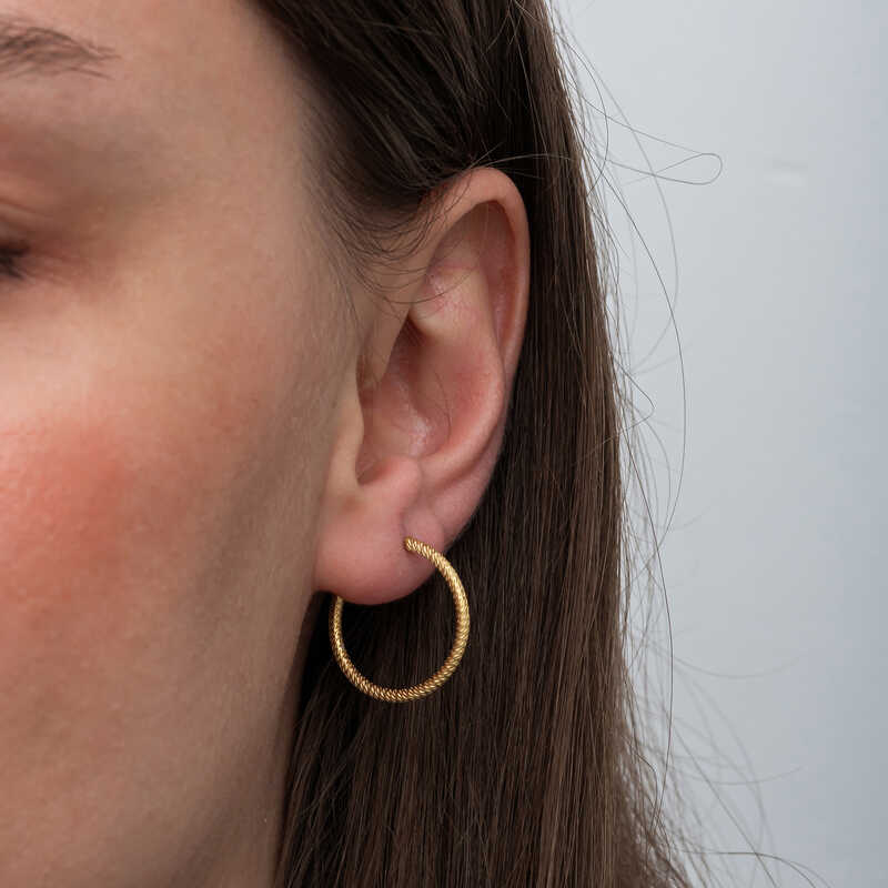 Silver Gold Pencil Hoop Women’s Earrings