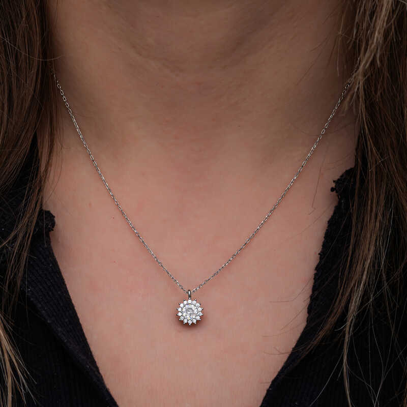 Silver Minimal Round Anturaj Women’s Necklace