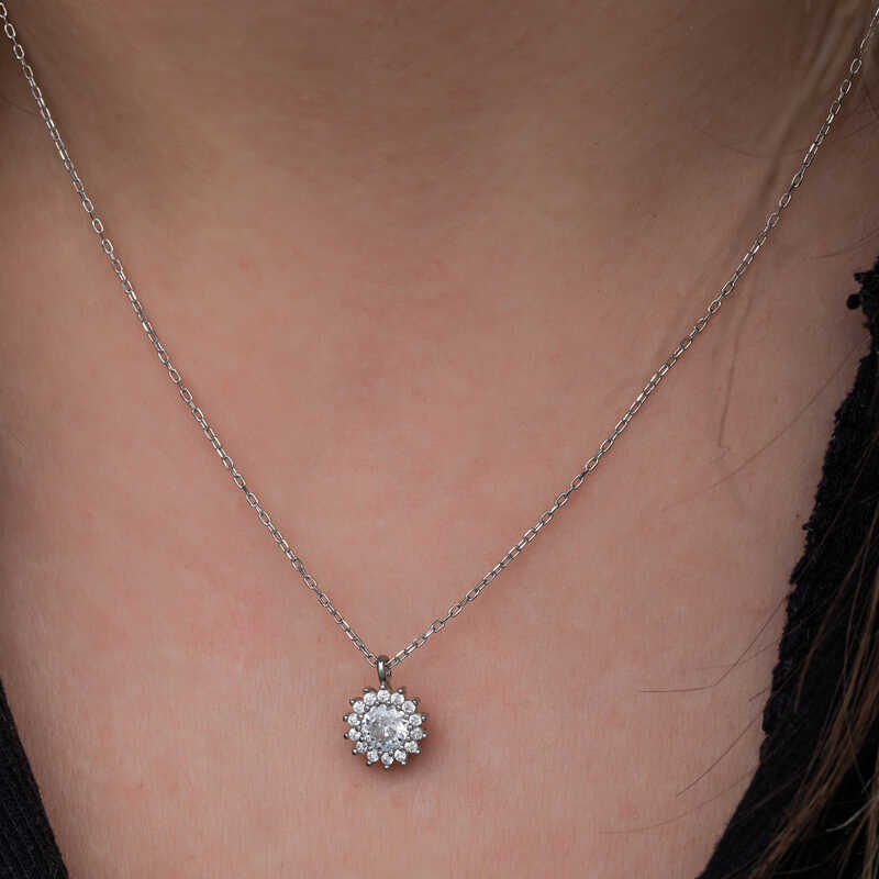 Silver Minimal Round Anturaj Women’s Necklace