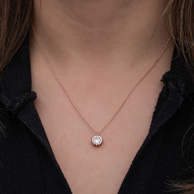 Silver Rose Minimal Round Anturaj Women’s Necklace