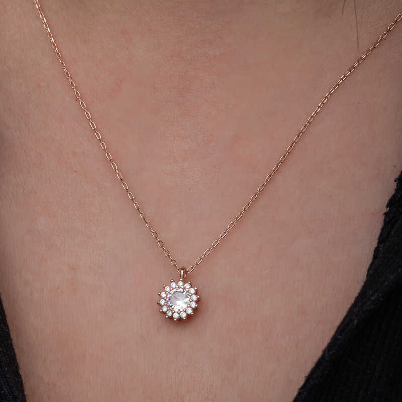 Silver Rose Minimal Round Anturaj Women’s Necklace