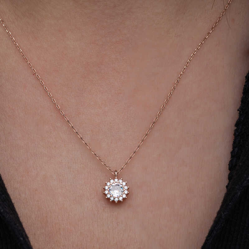 Silver Rose Minimal Round Anturaj Women’s Necklace