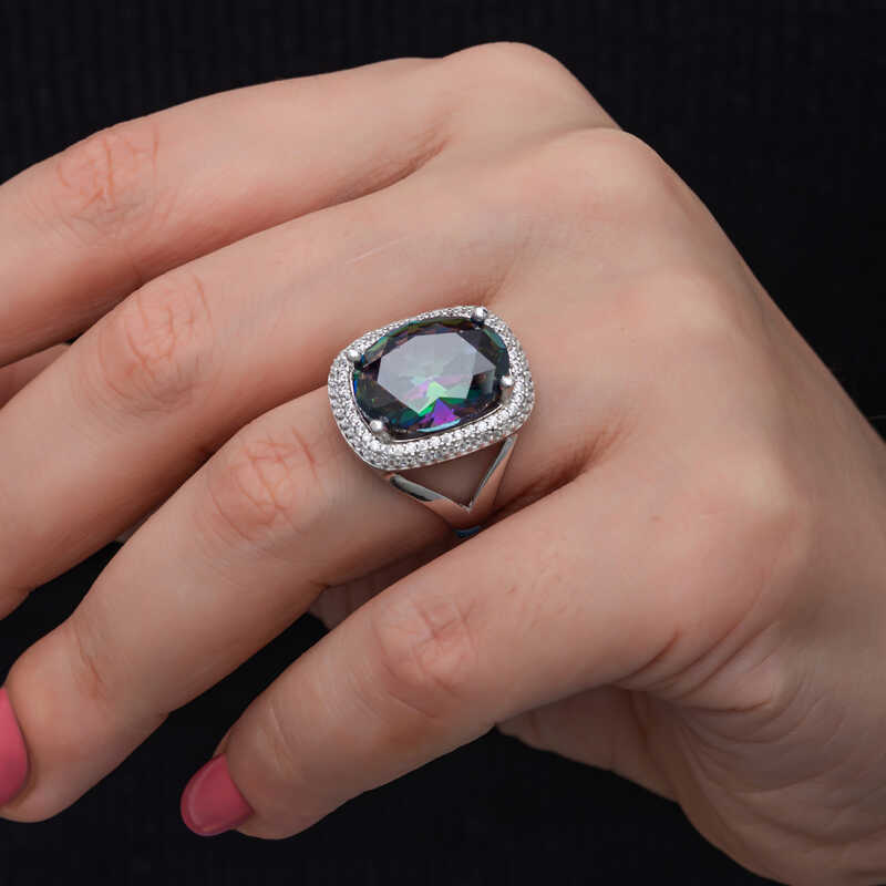 Silver Mystic Stone Women’s Ring