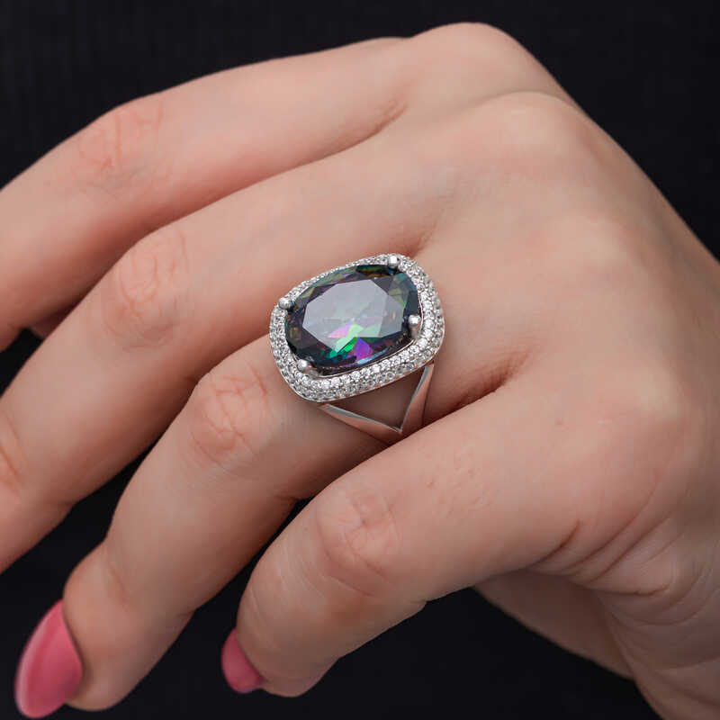 Silver Mystic Stone Women’s Ring