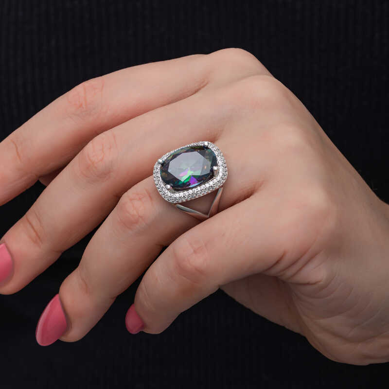 Silver Mystic Stone Women’s Ring