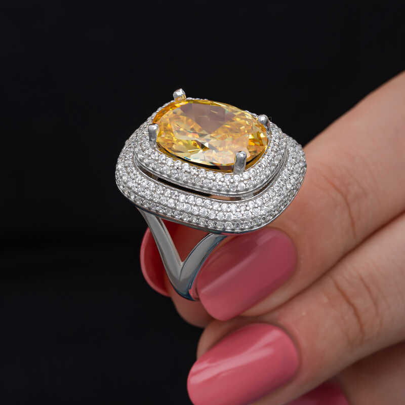 Silver Citrine Stone Women’s Ring