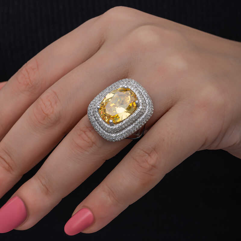 Silver Citrine Stone Women’s Ring