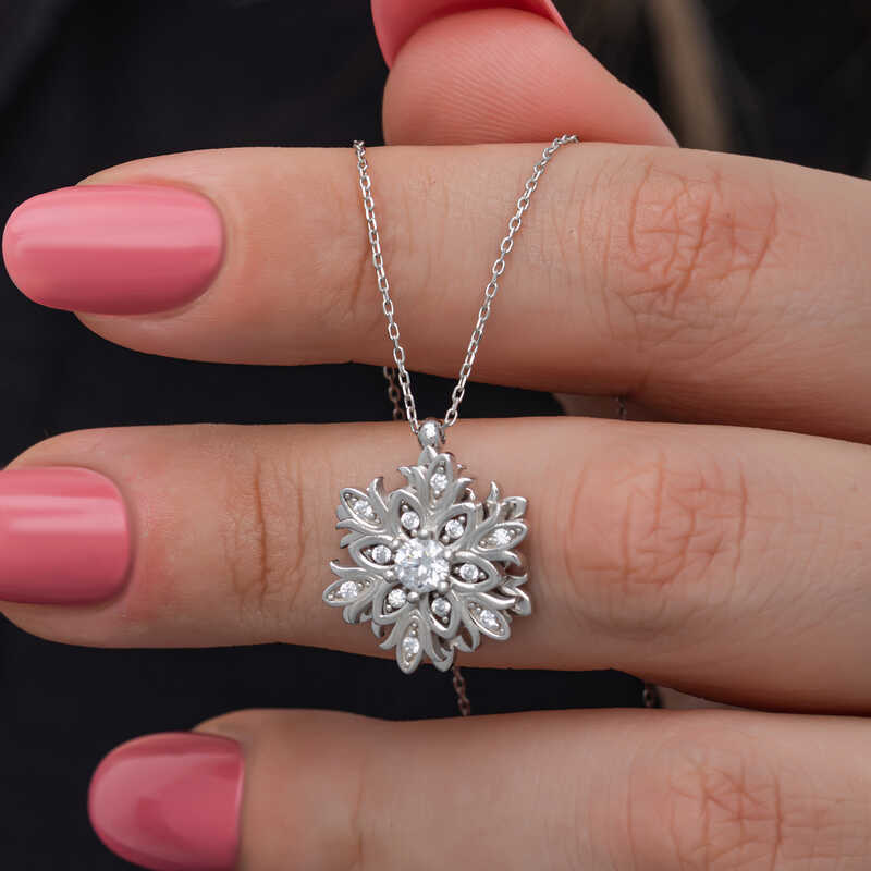 Silver Adjustable Snowflake Spinning Stress Set for Women