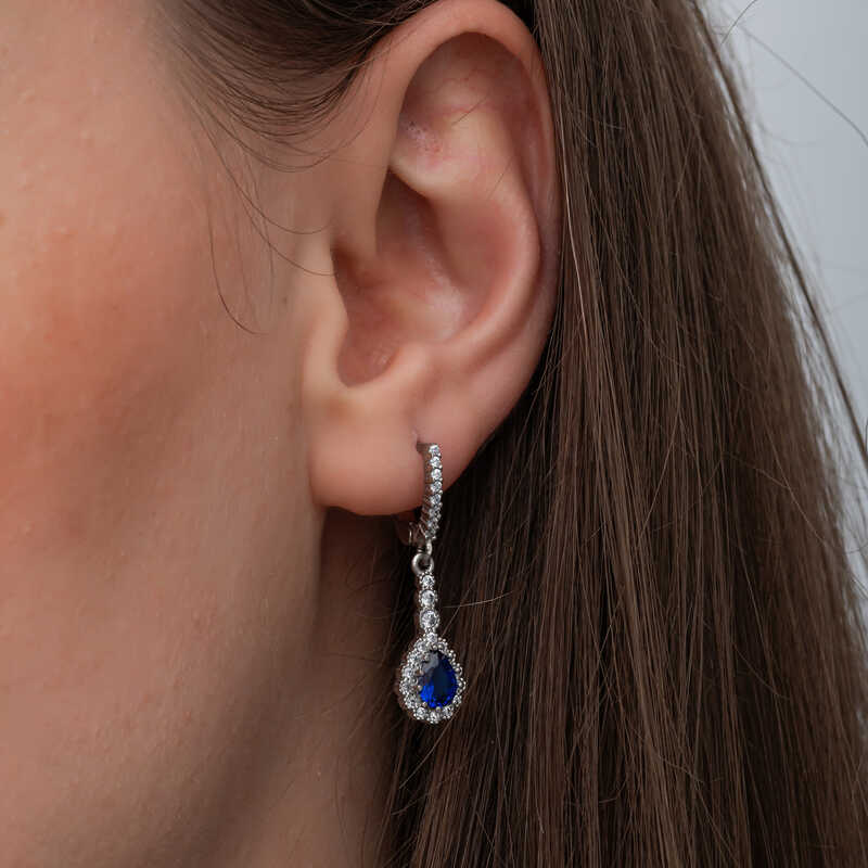 Silver Blue Drop Zircon Stone Women’s Set