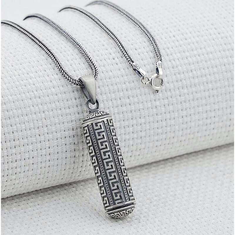 Silver Openable Amulet Container Necklace