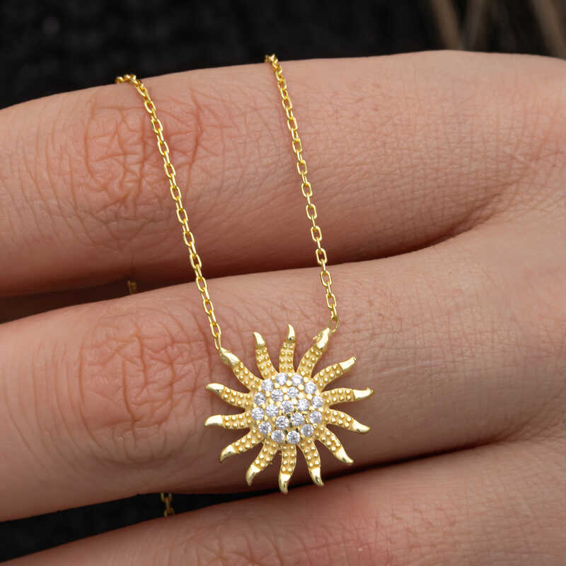 Silver Gold Sun Women’s Necklace