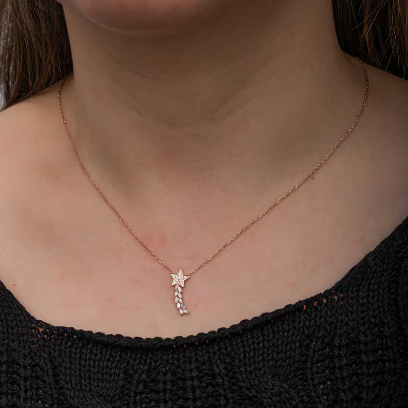 Silver Rose Comet Women’s Necklace