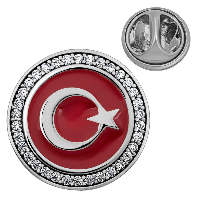Silver Crescent Star Badge