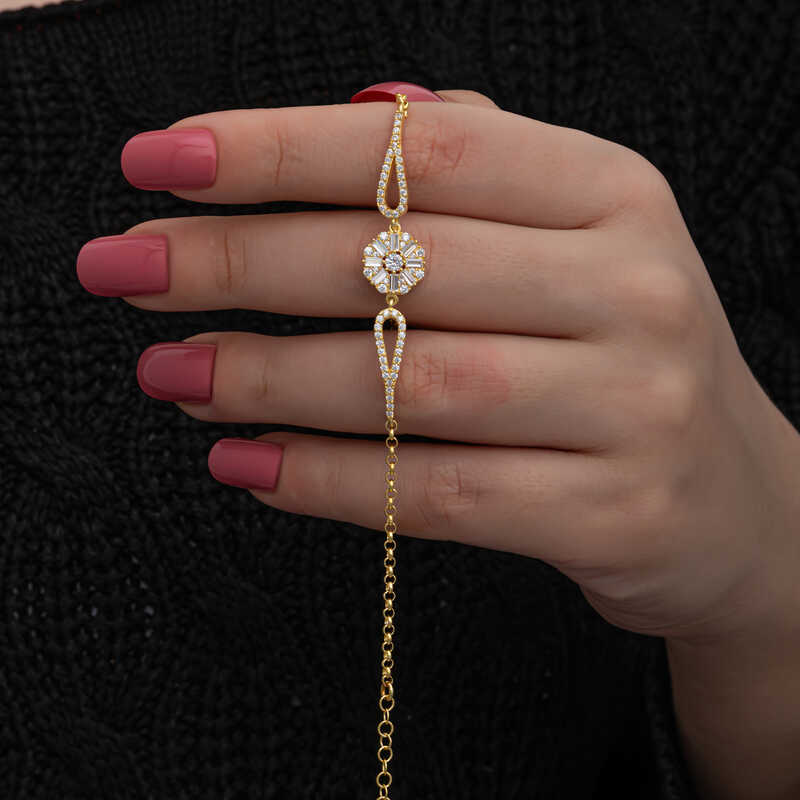Silver Gold Baguette Stone Women’s Bracelet
