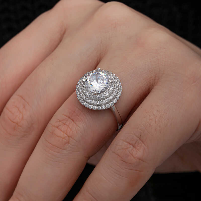 Silver 3 Row Stone Anturaj Women’s Ring