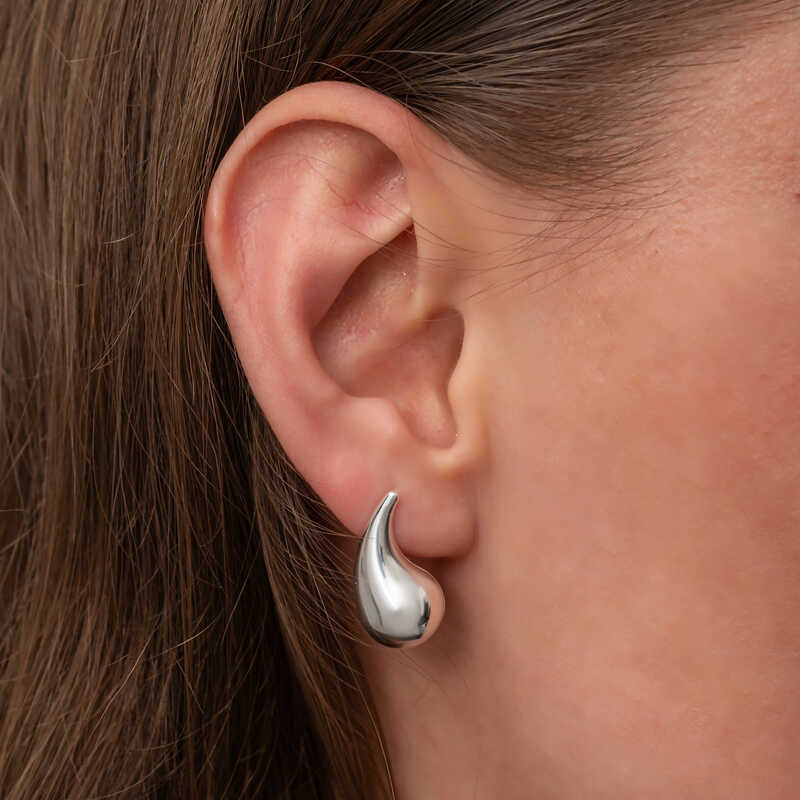 Silver Teardrop Stud Women’s Earrings