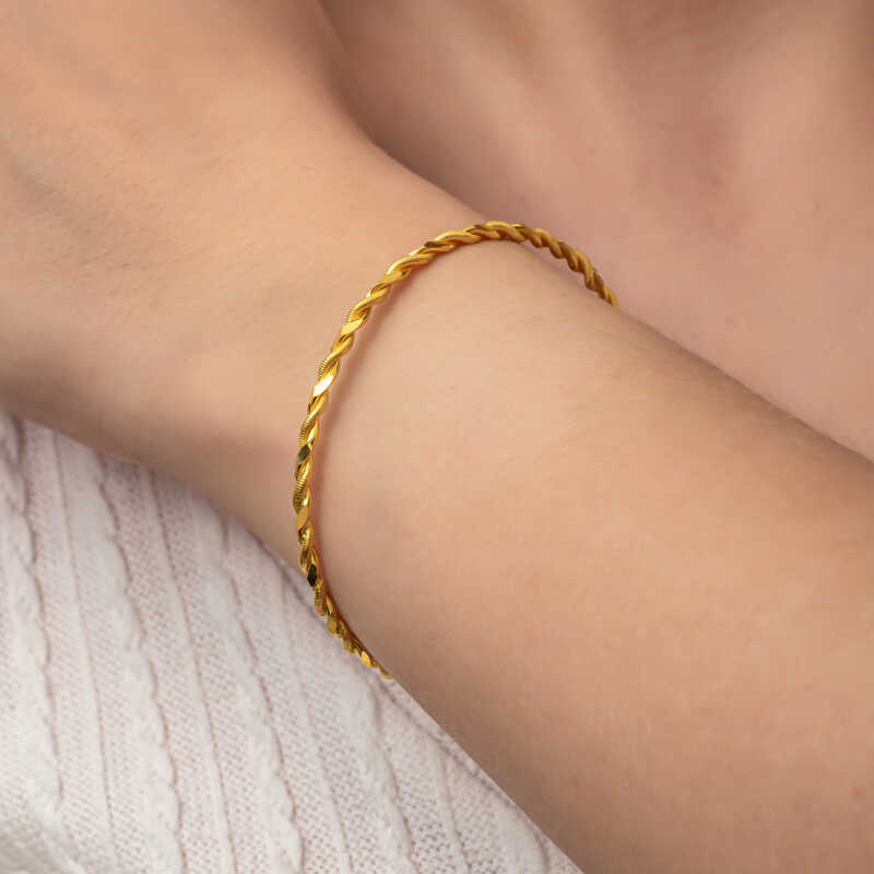 Silver Gold Double Twist Women’s Bracelet