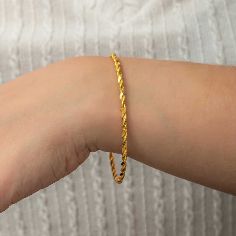 Silver Gold Double Twist Women’s Bracelet