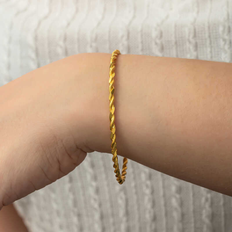 Silver Gold Double Twist Women’s Bracelet