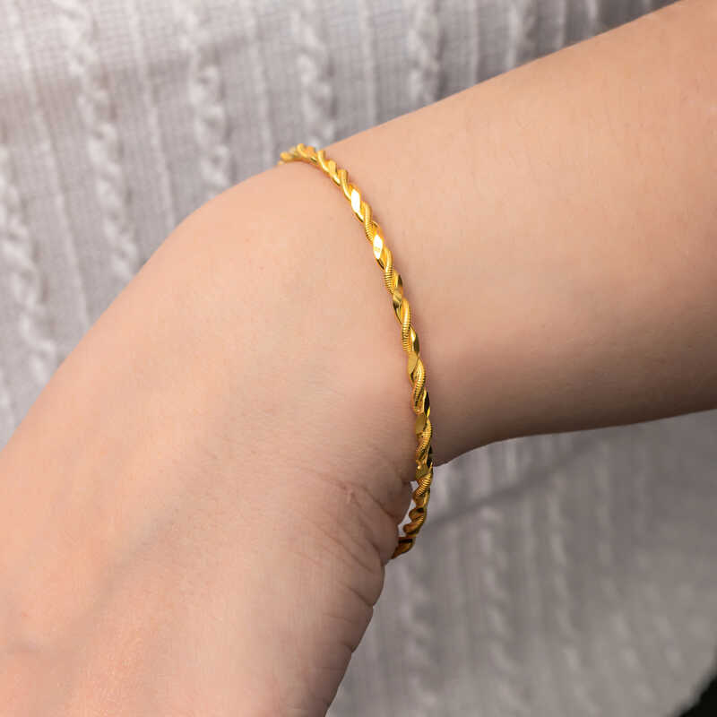 Silver Gold Double Twist Women’s Bracelet
