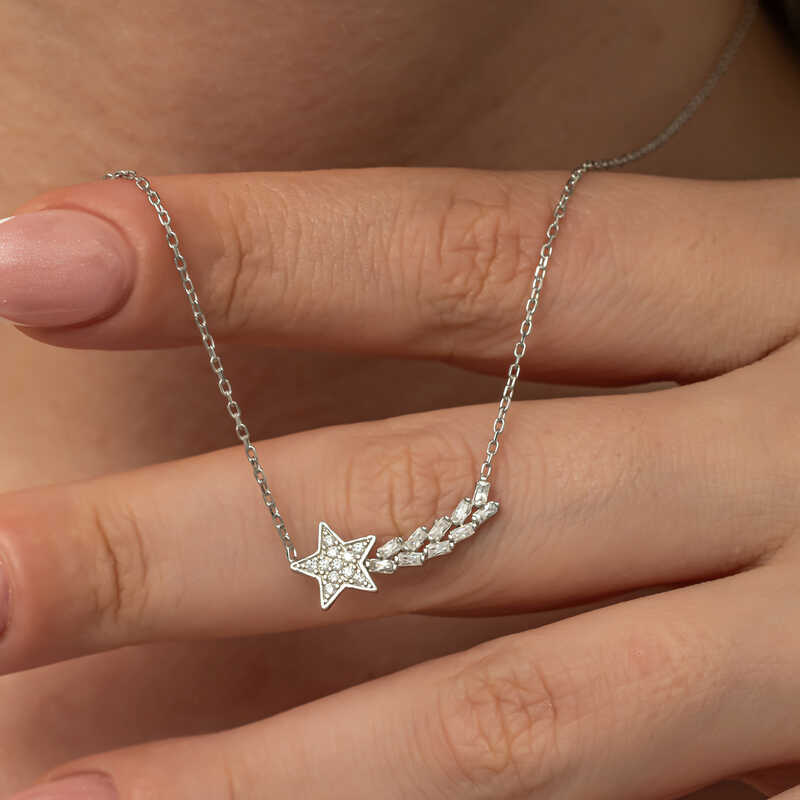 Silver Shooting Star Women’s Necklace