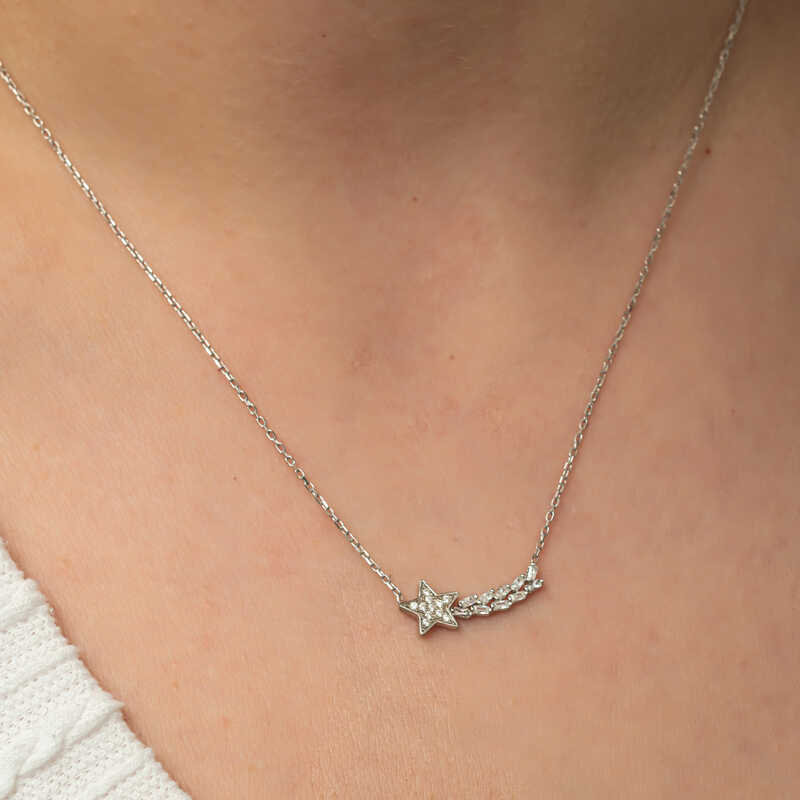 Silver Shooting Star Women’s Necklace