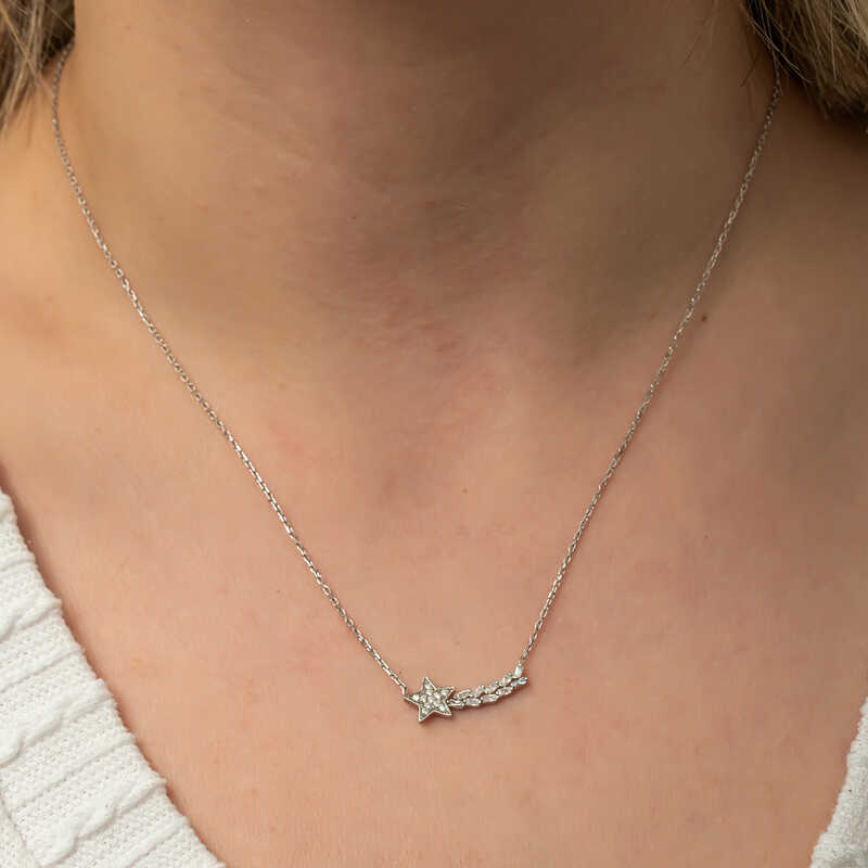Silver Shooting Star Women’s Necklace