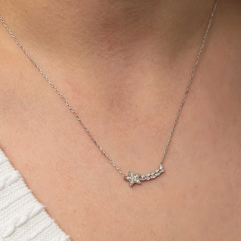 Silver Shooting Star Women’s Necklace