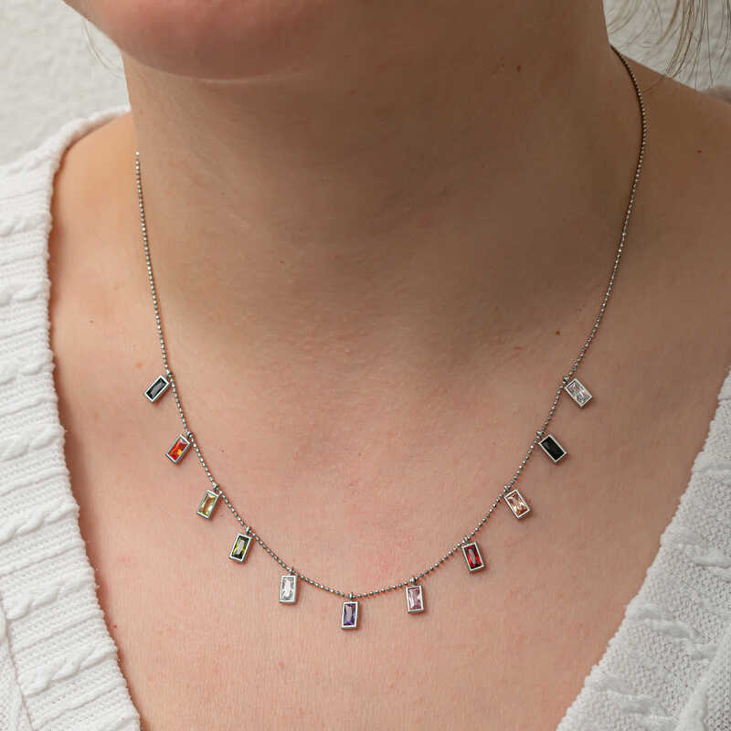 Silver Color Stone Lucky Women’s Necklace