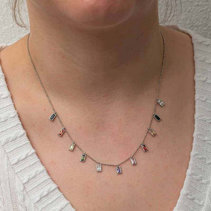 Silver Color Stone Lucky Women’s Necklace