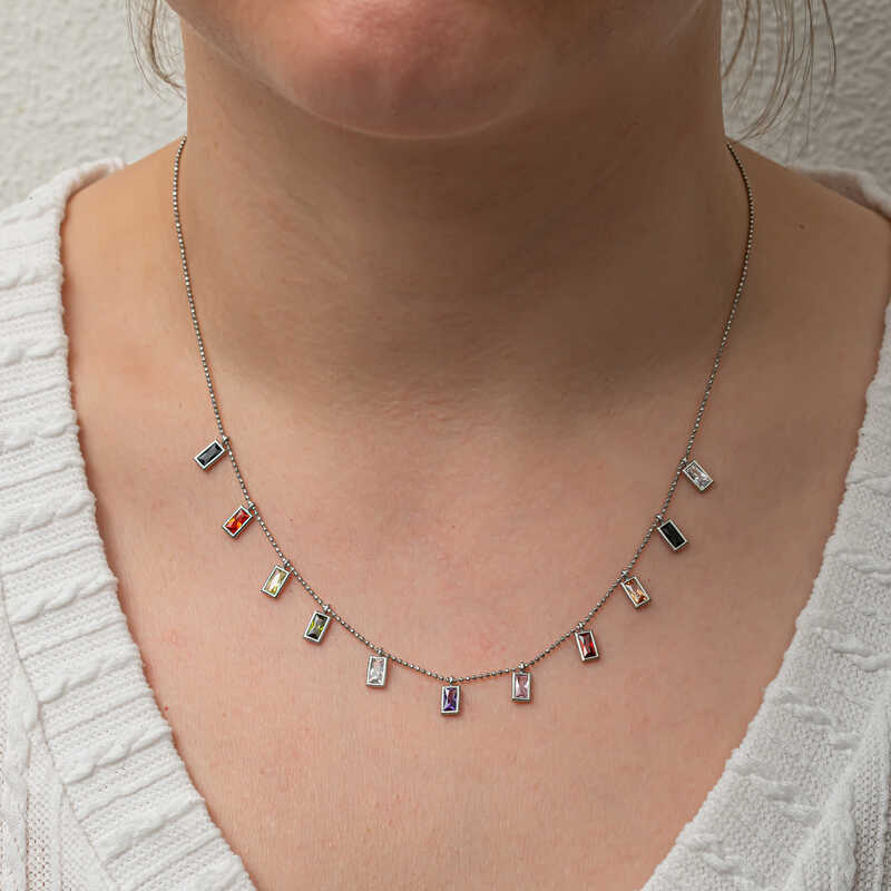Silver Color Stone Lucky Women’s Necklace
