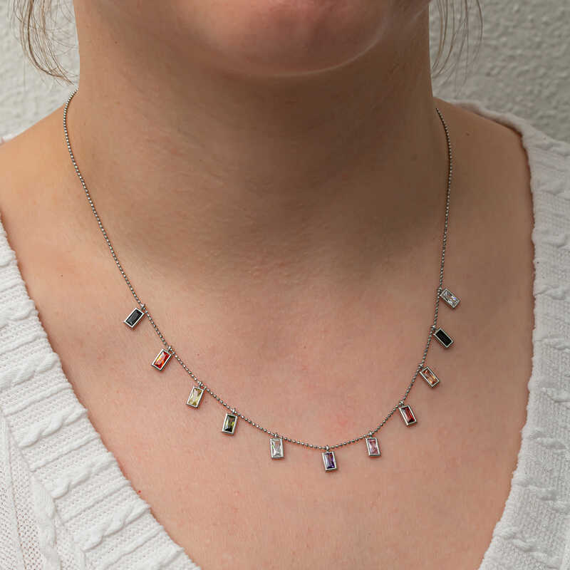 Silver Color Stone Lucky Women’s Necklace