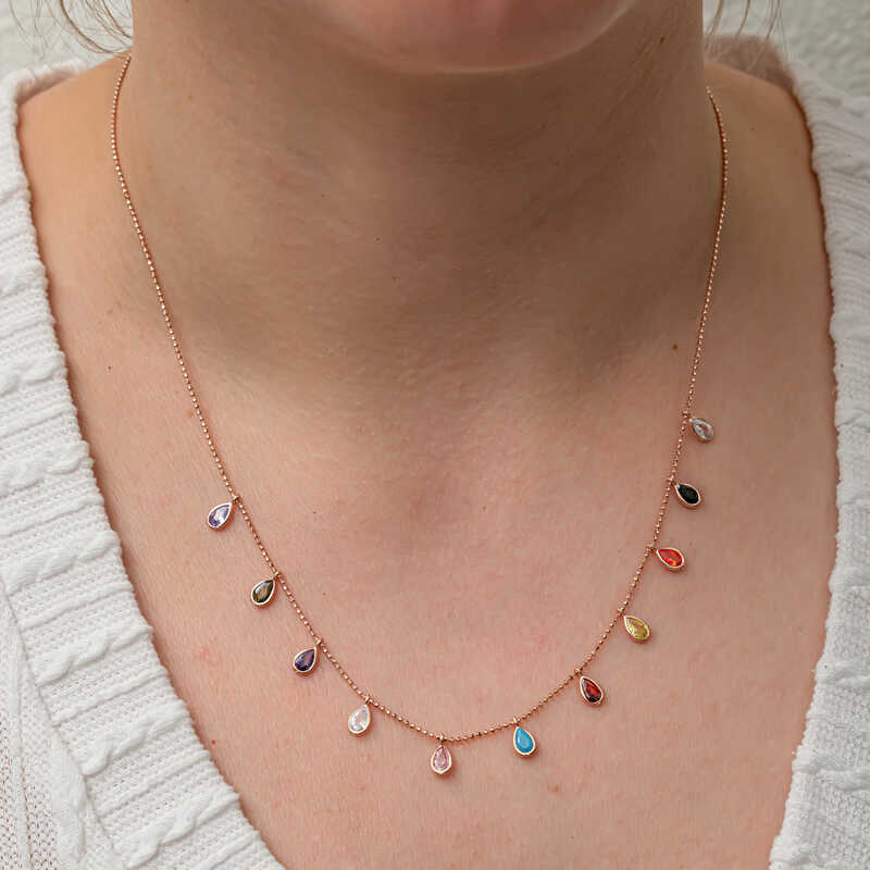 Silver Color Drop Stone Lucky Women’s Necklace
