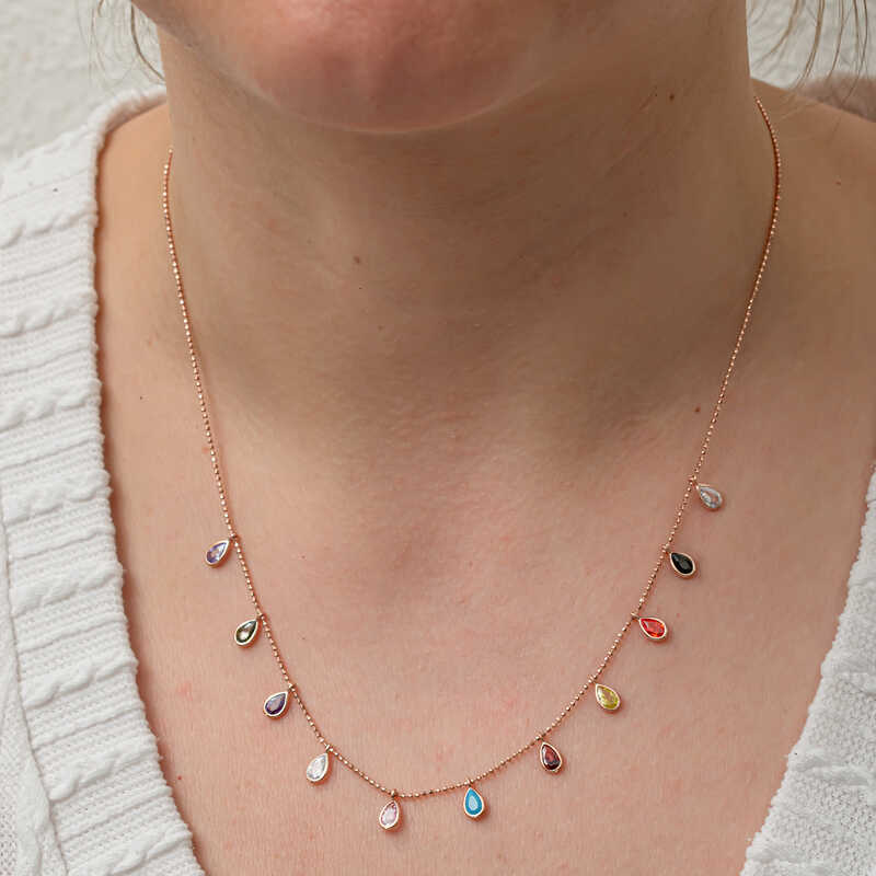 Silver Color Drop Stone Lucky Women’s Necklace