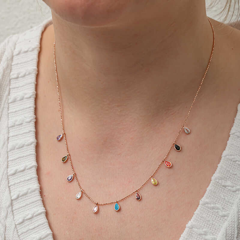 Silver Color Drop Stone Lucky Women’s Necklace