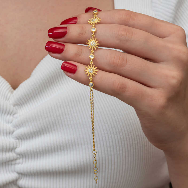 Silver Gold Sun Women’s Bracelet