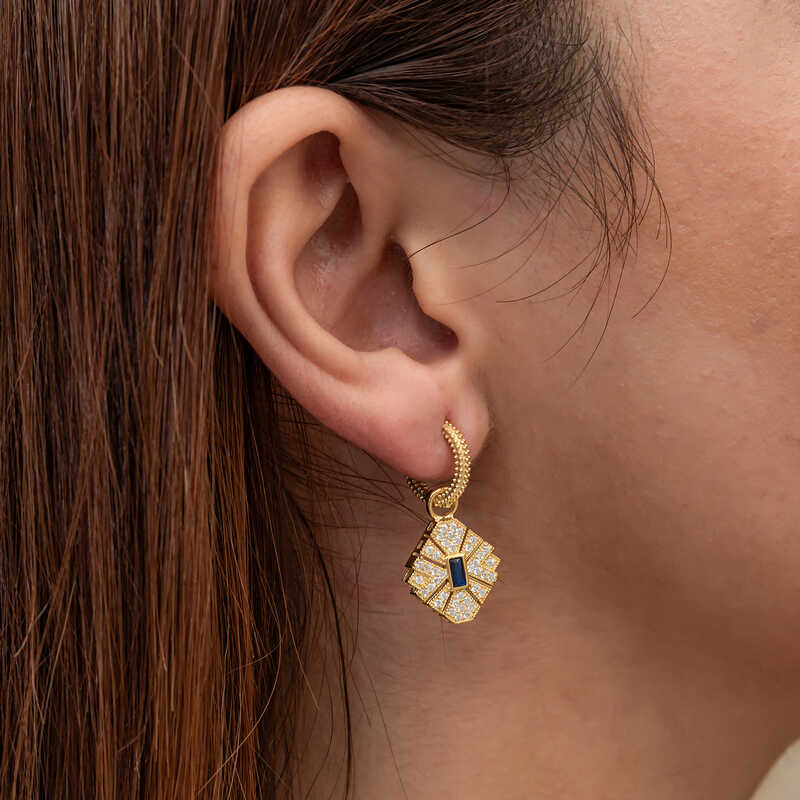 Silver Gold Zircon Stone Women’s Earrings
